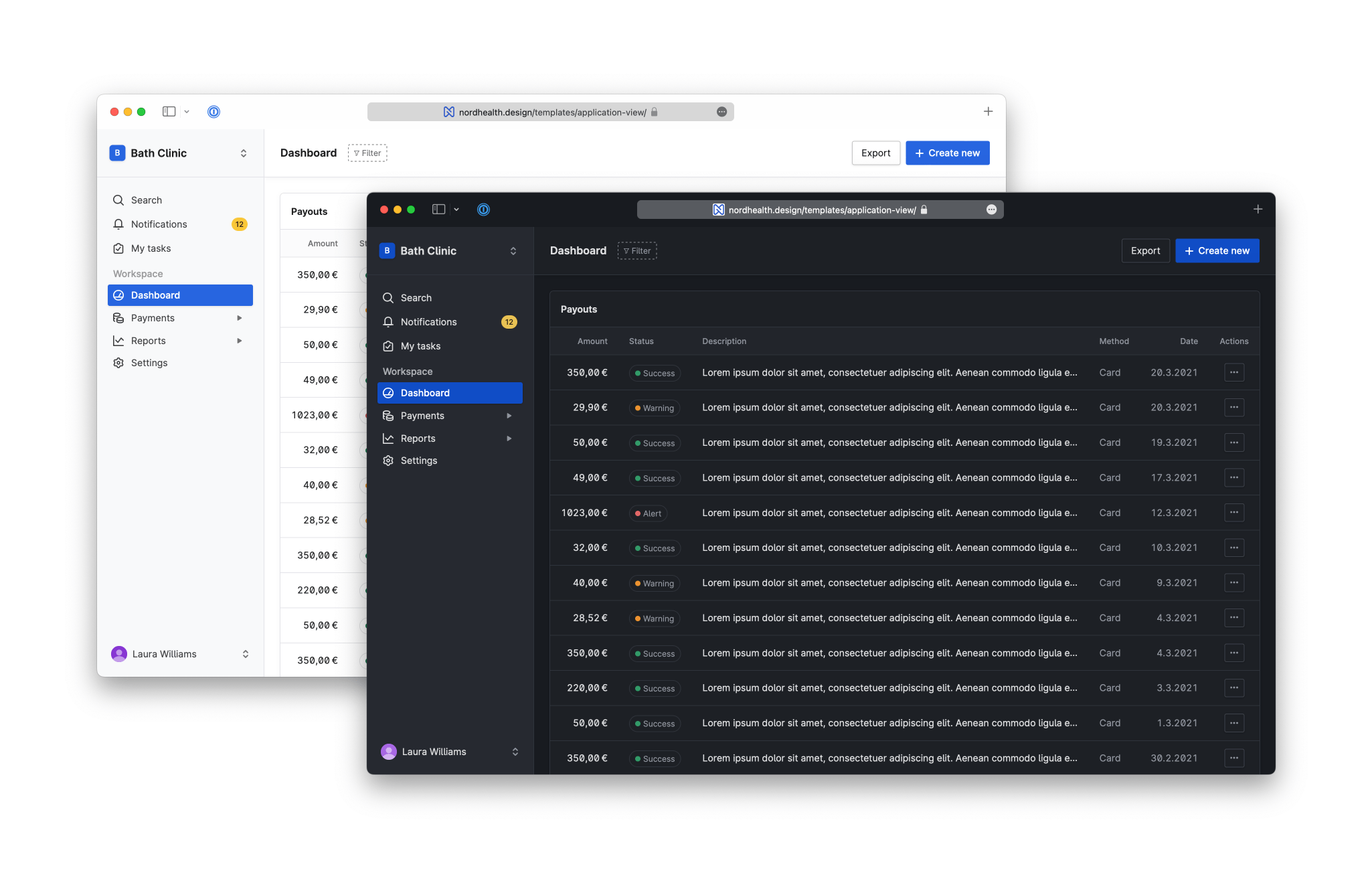 Nord Design System Dark mode