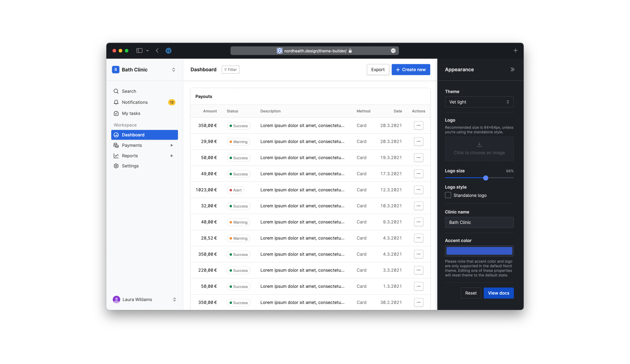 Nord Design System Theme Builder